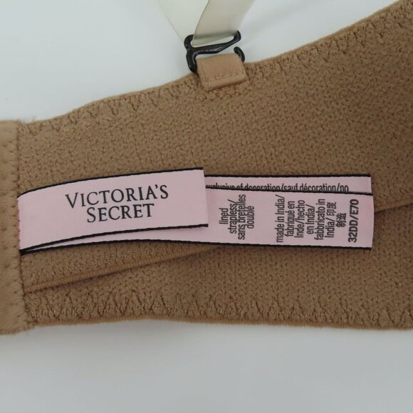 Victorias Secret 32DD Body Victoria Lined Strapless Beige Underwire Bra Women - Picture 10 of 15